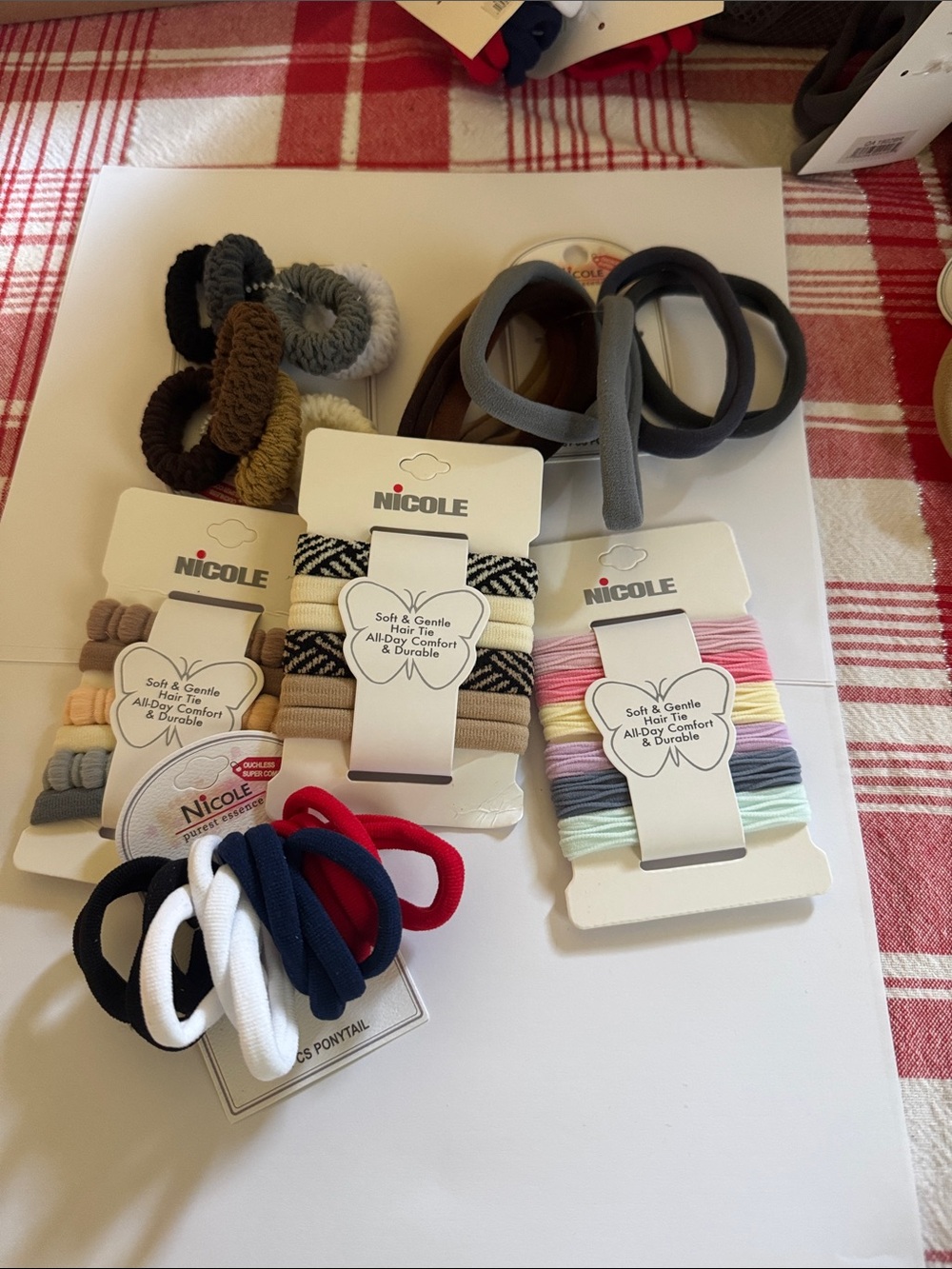 Nicole soft&getle Elastic Hair Tie Set Assorted Colors 6sets 52 ties